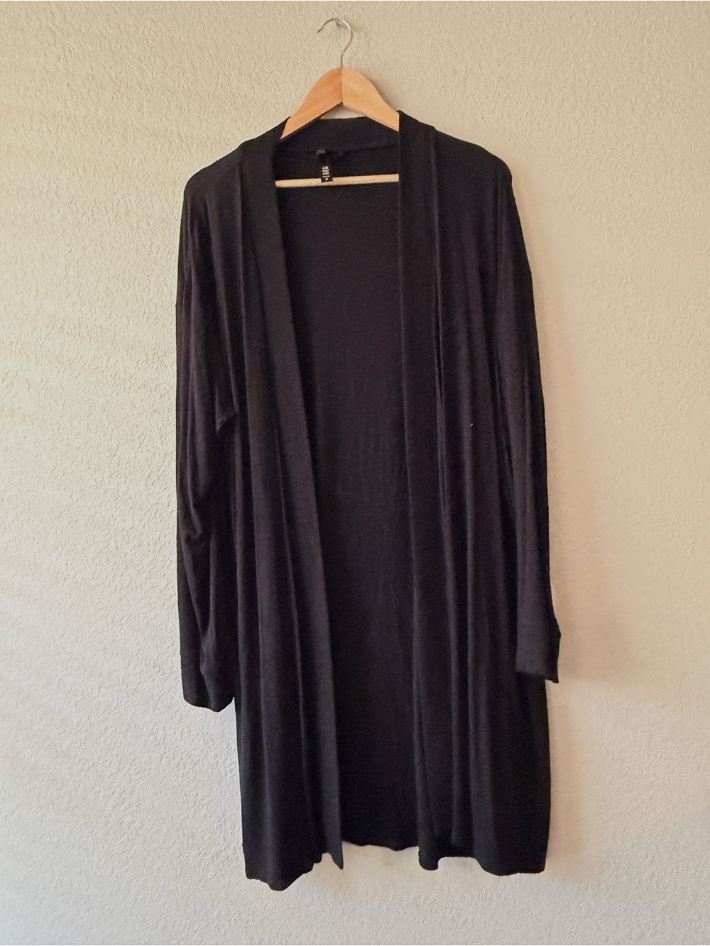 SKIMS Lounge Open-Front Women's Long Robe in Onyx Xl